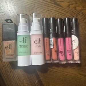 e.l.f Flawless Satin Foundation (SAND), 2 Face Primers, 5 Lip Plumping Gloss Set